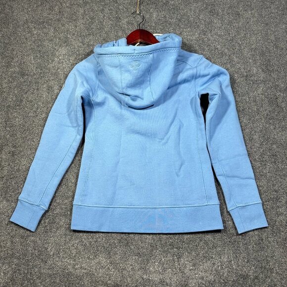 Pelle P Hoodie Womens XS Blue Knit Full Zip Pockets Hood Tie World Champ Logo - Picture 9 of 10